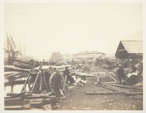 Landing Place, Railway Stores, Balaklava af Roger Fenton