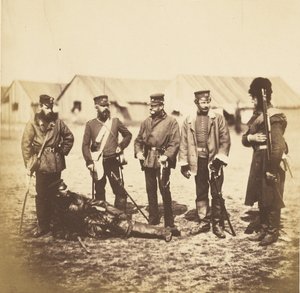 Oberstløjtnant Munro og officerer fra 39. regiment af Roger Fenton