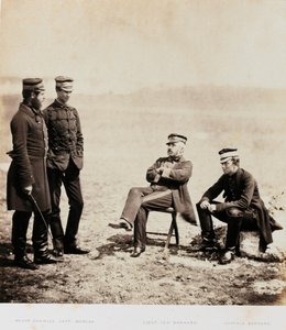 Generalmajor Henry William Barnard og stab, fra et album med 52 fotografier i forbindelse med Krimkrigen, 1855 af Roger Fenton