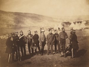 Major Burton og officerer fra 5. Dragon Guards af Roger Fenton