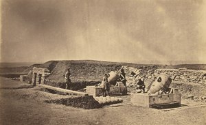 Morterbatterier foran Picquet House, den lette division af Roger Fenton
