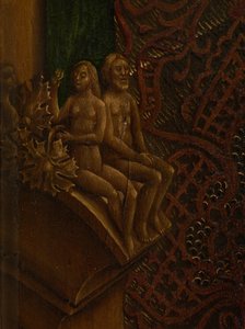 Detalje af Sankt Lukas tegner jomfruens portræt (olie på panel)
