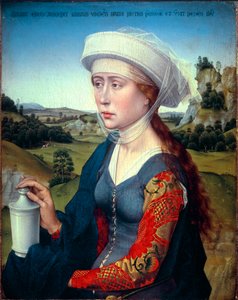 Triptykon fra Braque-familien: Repræsentation af Saint Mary Magdalene (højre panel af triptykonen Braque), ca. 1450 (olie på træ) af Rogier van der Weyden