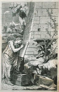 Klassisk scene af en arkitekt i arbejde, illustration fra Chambrays 