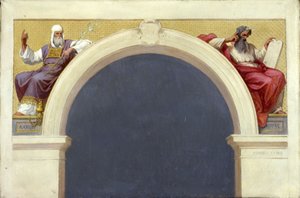 Skitse til Saint-François-Xavier-kirken: Moses og Aron, mellem 1874 og 1876 (olie på lærred) af Romain Cazes