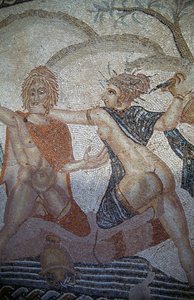 Bortførelse af hylas af nymfer, mosaik i House of Venus i den romerske by Volubilis (UNESCOs verdensarvsliste af Roman
