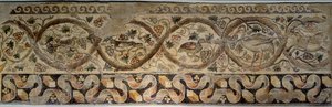 Det gamle Rom: mosaik af årstiderne, der repræsenterer blomster og dyr. Fra gården til Constantine-villaen "" Daphne"". Fra Antiochia (nutidens Antakya) i Tyrkiet 325-330 e.Kr. Paris, Louvre-museet af Roman