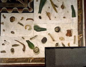 "Asarotos" (gulv ufejet) Fragmenter af mosaik signeret af Harakliton fra Rom, 2. århundrede e.Kr. af Roman