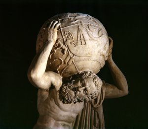 Atlas, kopi af en græsk hellenistisk original (marmor) (detalje)