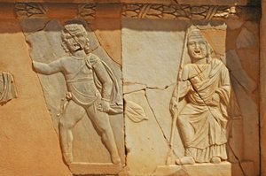 Bas-relieffer på det romerske teaters proscenium, Sabratha, Libyen, 2. århundrede e.Kr. af Roman