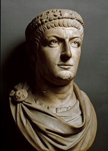 Buste af Konstantin den Store (Marmorskulptur) af Roman