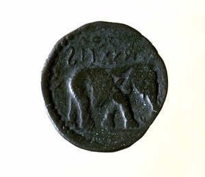Kartago mønt, der repræsenterer en elefant. 3. eller 2. århundrede f.Kr. af Roman
