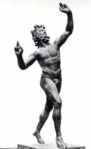 Dansende Faun, fra Faunens Hus, Pompeji (bronze) (s/h-foto) af Roman