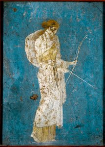 Diana med sin bue og pil - romersk fresco af Roman