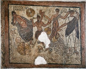 Dionysos og Ariadne - Mosaik, 4. århundrede af Roman