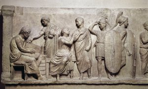 Domitius Achenobarbus, detalje om registrering af borgere og ofring til guden Mars, ca. 100 f.Kr. (marmor) af Roman