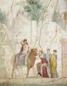 Kalkmaleri, der viser Europas voldtægt, fra Pompeji, romersk civilisation af Roman