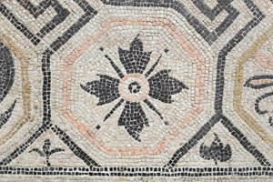 Geometrisk mønster fra Via san Rocchino domus, 2. århundrede e.Kr (mosaik) af Roman