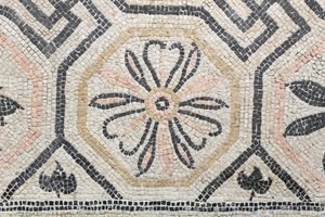 Geometrisk mønster fra Via san Rocchino domus, 2. århundrede e.Kr (mosaik) af Roman