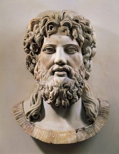 Hoved af Asclepius eller Zeus (marmor) af Roman
