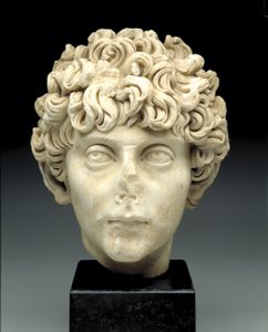 Overhoved for en romersk ungdom, ca. 140-170 e.Kr. (marmor) af Roman