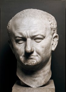 Leder af den romerske kejser Vespasiano (Vespasianus eller Vespasiano, 9-79 ap. JC) - Marmorskulptur, Højde 40 cm - Rom, Museo Nazionale Romano - Chef for kejser Vaspasianus (Titus Flavius Vespasianus) (9-79) - Marmorskulptur ( H. 40 cm) - Rom, Museo Nazio af Roman