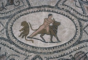 Herkules og den kretensiske tyr, fra gulvet i "Herkules