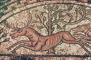 Hinton St. Mary fortovet (detalje) ca. 350 e.Kr. (mosaik) af Roman