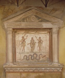 Husholdningshelligdom, fra Casa dei Vetti (Vettiiens hus) (fresko på sten) af Roman