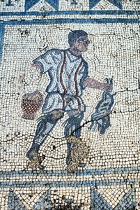 Jæger i den romerske have (mosaik) af Roman