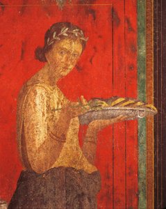 Indvielsesritualer i Dionysoskultetet, fresko fra Villa Dei Mysteri af Roman