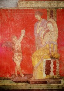 Indvielsesritualer i Dionysos-kulten, freskomaleri fra Villa Dei Mysteri af Roman