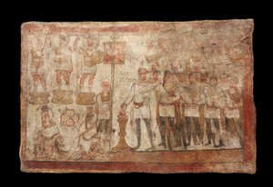Julius Terentius udfører et offer, A.D. 239 (maling på gips) af Roman