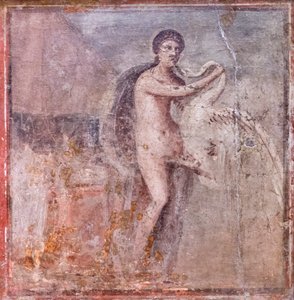 Leda og svanen, 50-79 e.Kr. (freskomaleri) af Roman