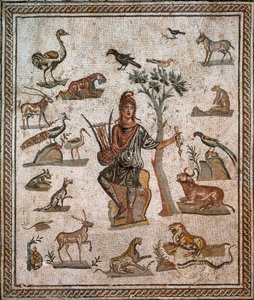 Orpheus omgivet af dyr, 2. århundrede af Roman