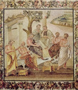 Platon i samtale med sine elever, fra T. Siminius