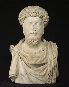 Portræt af kejser Marcus Aurelius, sent 2. (marmor) af Roman