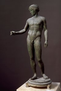 Romersk kunst: "" Ephebe"" Bronzeskulptur efter en græsk original, Fra Pompei af Roman