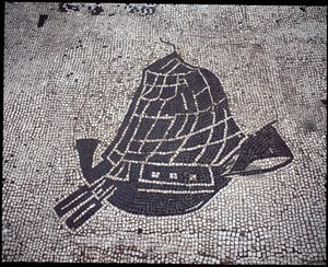 Romersk kunst: "Ship" Mosaic of the Seafarers Corporation, Place des Corporations af Roman