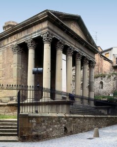 Romersk tempel i Barcelona, Spanien, tidligt 2. århundrede e.Kr. (foto) af Roman