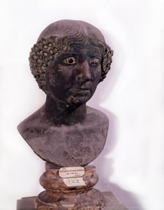 Romersk oldtid: buste af romersk dame fra Pompeji (1. århundrede e.Kr.). af Roman