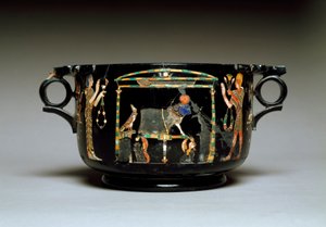 Romersk kunst: kop med egyptiske motiver. Fra Castellammare di Stabia. 1. århundrede e.Kr. Størrelse 12 cm Nationalt Arkæologisk Museum, Napoli af Roman