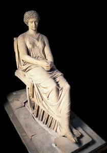 Romersk kunst: statue af Agrippina "" Ainee"" (Agrippina) (14 f.Kr.-33), Germanicus hustru. Marmor skulptur. 1. århundrede e.Kr. Napoli, det nationale arkæologiske museum af Roman