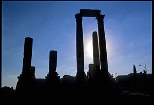 Romerske ruiner, Amman, Jordan, Mellemøsten af Roman