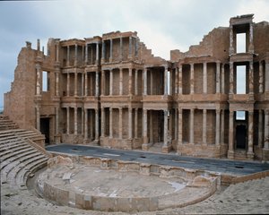 Scene af romersk teater, 2.-3. århundrede af Roman
