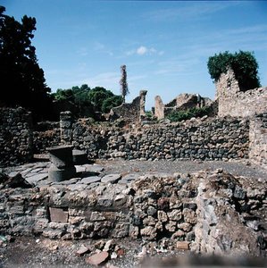 Udsigt over ødelagte huse af Roman
