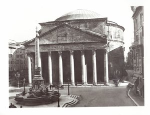Udsigt over Pantheon og den egyptiske obelisk på Piazza della Rotunda af Roman