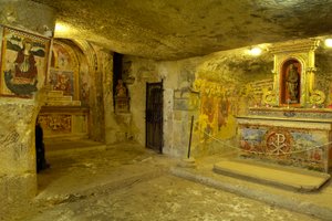 Udsigt over katakomberne i Saint Agatha i Rabat, Malt (foto) af Roman