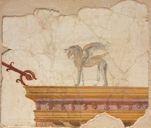 Griffin på toppen af Entablature, Pompeji af Roman Imperial Period
