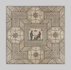 Mosaikbelægning med egyptisk scene, ca. 130-150 e.Kr. (sten og glas) af Roman Imperial Period